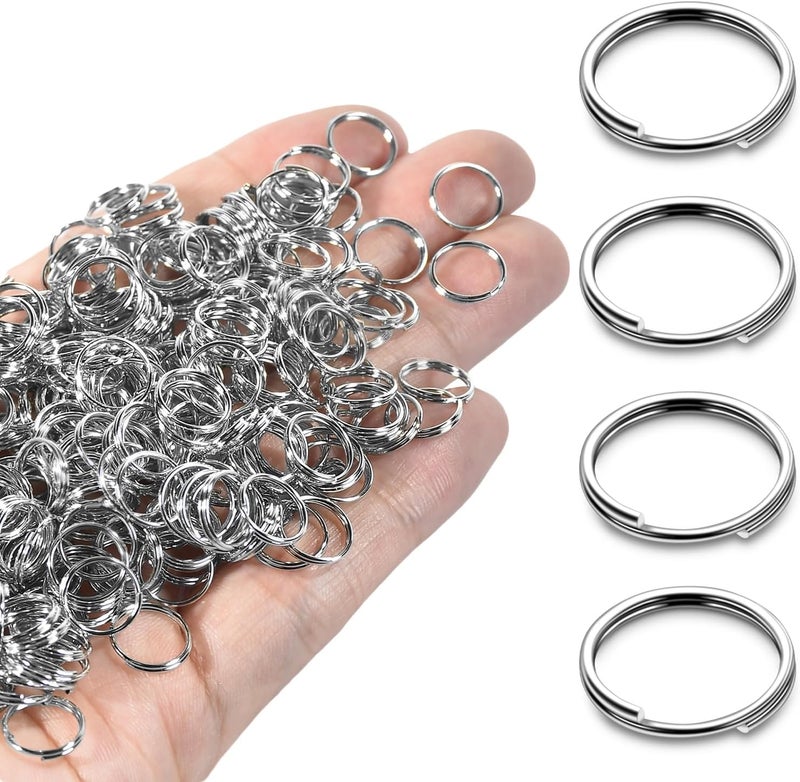 ManTangSun 10mm 300 PCS Silver Mini Key Rings, Double Loops Split Jump Rings Jewelry Making Metal Tiny Key Ring for Keychain, Pet Collar Tag, Luggage Tag DIY Craft Hardware - Image 1